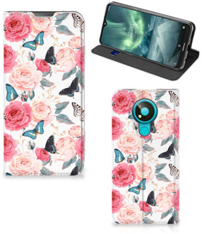 B2Ctelecom Flipcase Cadeautjes voor Moederdag Nokia 3.4 Smartphone Hoesje Butterfly Roses