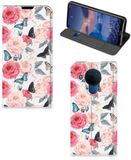 B2Ctelecom Flipcase Cadeautjes voor Moederdag Nokia 5.4 Smartphone Hoesje Butterfly Roses