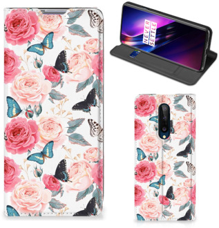 B2Ctelecom Flipcase Cadeautjes voor Moederdag OnePlus 8 Smartphone Hoesje Butterfly Roses