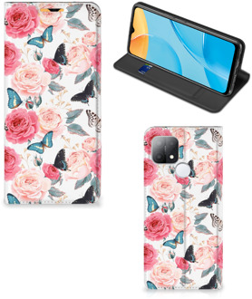 B2Ctelecom Flipcase Cadeautjes voor Moederdag OPPO A15 Smartphone Hoesje Butterfly Roses