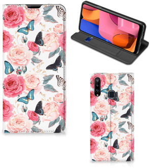 B2Ctelecom Flipcase Cadeautjes voor Moederdag Samsung Galaxy A20s Smartphone Hoesje Butterfly Roses