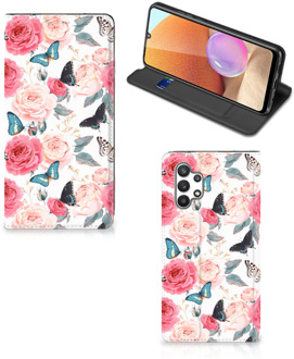 B2Ctelecom Flipcase Cadeautjes voor Moederdag Samsung Galaxy A32 4G Smartphone Hoesje Butterfly Roses