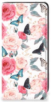 B2Ctelecom Flipcase Cadeautjes voor Moederdag Samsung Galaxy A41 Smartphone Hoesje Butterfly Roses