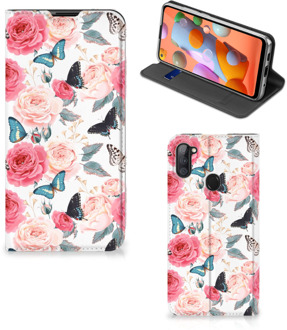 B2Ctelecom Flipcase Cadeautjes voor Moederdag Samsung Galaxy M11 | A11 Smartphone Hoesje Butterfly Roses