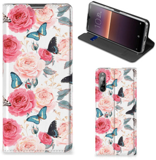 B2Ctelecom Flipcase Cadeautjes voor Moederdag Sony Xperia L4 Smartphone Hoesje Butterfly Roses