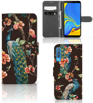 B2Ctelecom Flipcase Hoesje Samsung Galaxy A7 (2018) Design Pauw met Bloemen