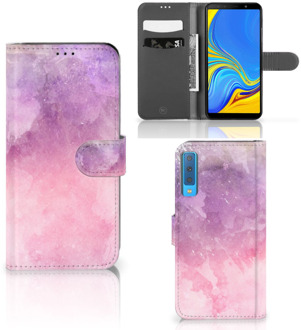 B2Ctelecom Flipcase Hoesje Samsung Galaxy A7 (2018) Design Pink Purple Paint