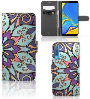 B2Ctelecom Flipcase Hoesje Samsung Galaxy A7 (2018) Design Purple Flower