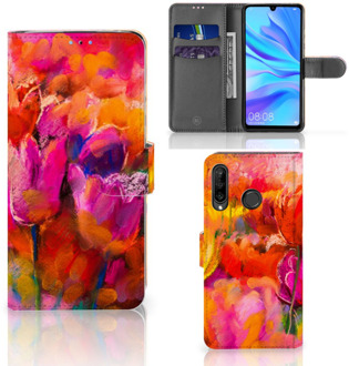 B2Ctelecom Flipcase Huawei P30 Lite Design Tulpen