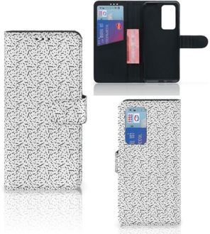 B2Ctelecom Flipcase Huawei P40 Pro Telefoon Hoesje Stripes Dots