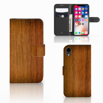 B2Ctelecom Flipcase iPhone XR Donker Hout