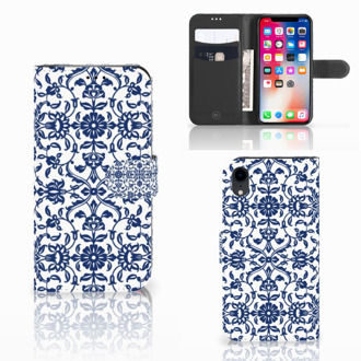 B2Ctelecom Flipcase iPhone XR Flower Blue