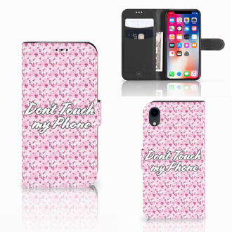 B2Ctelecom Flipcase iPhone XR Flowers Pink DTMP