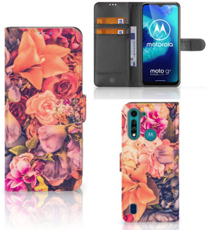 B2Ctelecom Flipcase Motorola G8 Power Lite Telefoon Hoesje Cadeau voor Moeder Bosje Bloemen