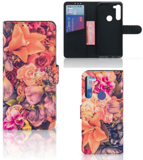 B2Ctelecom Flipcase Motorola G8 Power Telefoon Hoesje Cadeau voor Moeder Bosje Bloemen