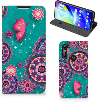 B2Ctelecom Flipcase Motorola Moto G8 Power Smart Cover Cirkels en Vlinders