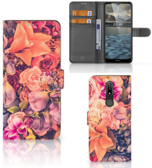 B2Ctelecom Flipcase Nokia 2.4 Telefoon Hoesje Cadeau voor Moeder Bosje Bloemen