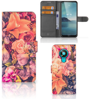 B2Ctelecom Flipcase Nokia 3.4 Telefoon Hoesje Cadeau voor Moeder Bosje Bloemen