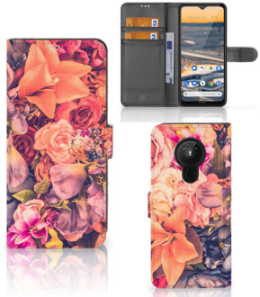 B2Ctelecom Flipcase Nokia 5.3 Telefoon Hoesje Cadeau voor Moeder Bosje Bloemen