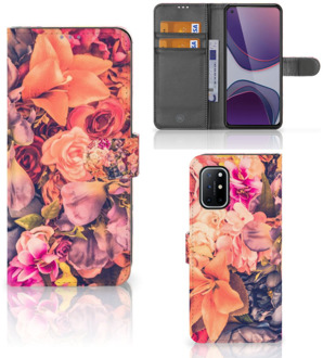 B2Ctelecom Flipcase OnePlus 8T Telefoon Hoesje Cadeau voor Moeder Bosje Bloemen