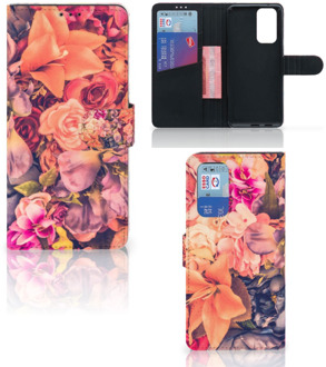 B2Ctelecom Flipcase OnePlus 9 Pro Telefoon Hoesje Cadeau voor Moeder Bosje Bloemen