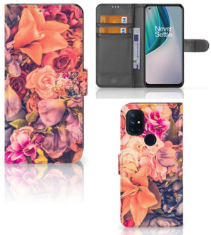 B2Ctelecom Flipcase OnePlus Nord N10 Telefoon Hoesje Cadeau voor Moeder Bosje Bloemen