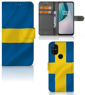 B2Ctelecom Flipcase OnePlus Nord N10 Telefoon Hoesje Zweden