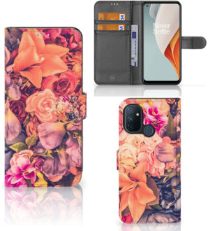 B2Ctelecom Flipcase OnePlus Nord N100 Telefoon Hoesje Cadeau voor Moeder Bosje Bloemen