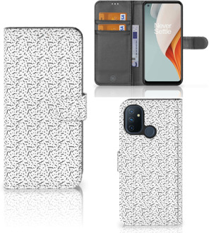 B2Ctelecom Flipcase OnePlus Nord N100 Telefoon Hoesje Stripes Dots