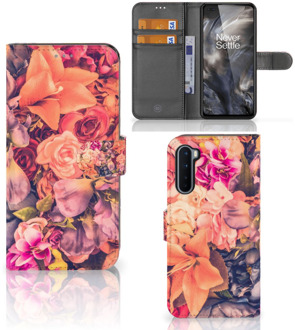 B2Ctelecom Flipcase OnePlus Nord Telefoon Hoesje Cadeau voor Moeder Bosje Bloemen