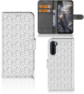 B2Ctelecom Flipcase OnePlus Nord Telefoon Hoesje Stripes Dots