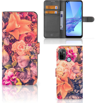 B2Ctelecom Flipcase OPPO A53 | OPPO A53s Telefoon Hoesje Cadeau voor Moeder Bosje Bloemen