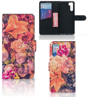 B2Ctelecom Flipcase OPPO A91 | Reno3 Telefoon Hoesje Cadeau voor Moeder Bosje Bloemen