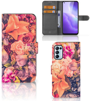 B2Ctelecom Flipcase OPPO Find X3 Lite Telefoon Hoesje Cadeau voor Moeder Bosje Bloemen