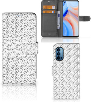 B2Ctelecom Flipcase OPPO Reno 4 Pro 5G Telefoon Hoesje Stripes Dots