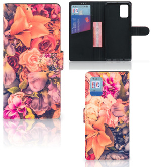 B2Ctelecom Flipcase Samsung Galaxy A02s Flip Cover Samsung M02s Telefoon Hoesje Cadeau voor Moeder Bosje Bloemen