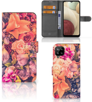 B2Ctelecom Flipcase Samsung Galaxy A12 Telefoon Hoesje Cadeau voor Moeder Bosje Bloemen