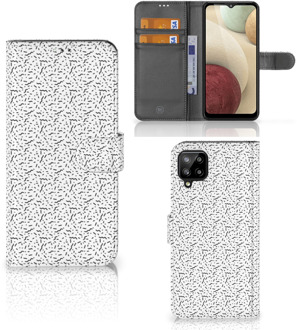 B2Ctelecom Flipcase Samsung Galaxy A12 Telefoon Hoesje Stripes Dots