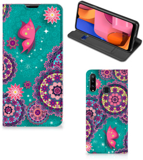 B2Ctelecom Flipcase Samsung Galaxy A20s Smart Cover Cirkels en Vlinders