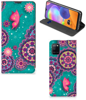 B2Ctelecom Flipcase Samsung Galaxy A31 Smart Cover Cirkels en Vlinders