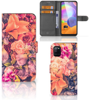 B2Ctelecom Flipcase Samsung Galaxy A31 Telefoon Hoesje Cadeau voor Moeder Bosje Bloemen