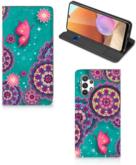 B2Ctelecom Flipcase Samsung Galaxy A32 4G Smart Cover Cirkels en Vlinders