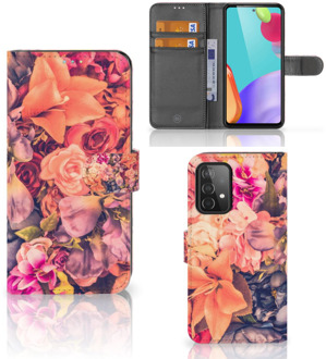 B2Ctelecom Flipcase Samsung Galaxy A52 Telefoon Hoesje Cadeau voor Moeder Bosje Bloemen