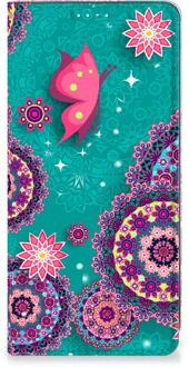 B2Ctelecom Flipcase Samsung Galaxy A71 Smart Cover Cirkels en Vlinders