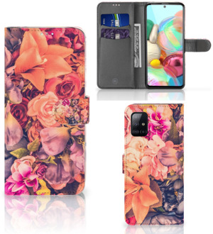 B2Ctelecom Flipcase Samsung Galaxy A71 Telefoon Hoesje Cadeau voor Moeder Bosje Bloemen