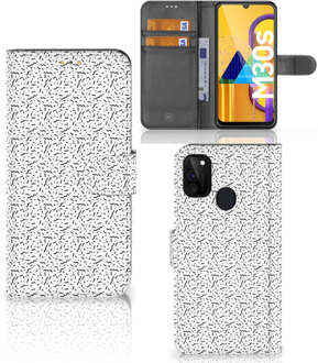 B2Ctelecom Flipcase Samsung Galaxy M21 Telefoon Hoesje Stripes Dots