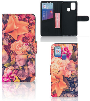 B2Ctelecom Flipcase Samsung Galaxy M31 Telefoon Hoesje Cadeau voor Moeder Bosje Bloemen