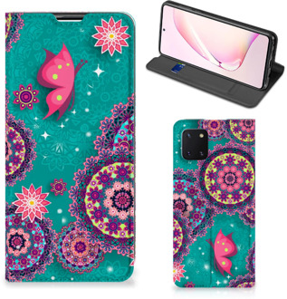 B2Ctelecom Flipcase Samsung Galaxy Note 10 Lite Smart Cover Cirkels en Vlinders