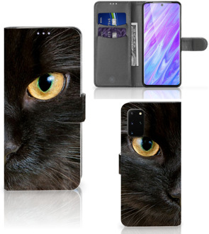 B2Ctelecom Flipcase Samsung Galaxy S20+ Telefoonhoesje met Pasjes Zwarte Kat