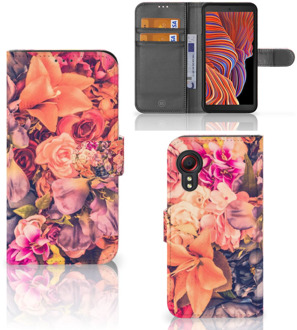 B2Ctelecom Flipcase Samsung Galaxy Xcover 5 Telefoon Hoesje Cadeau voor Moeder Bosje Bloemen